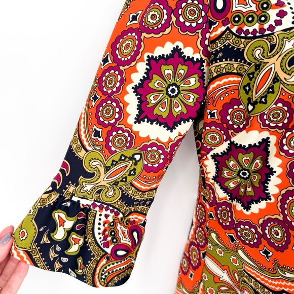 Jude Connally Nancy Sheath Dress Retro Mod Abstract Paisley Small - Picture 4 of 11